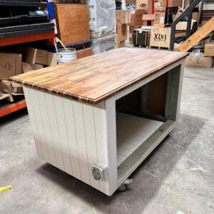 Custom Heavy Duty Timber Coffee Cart White 1600mm