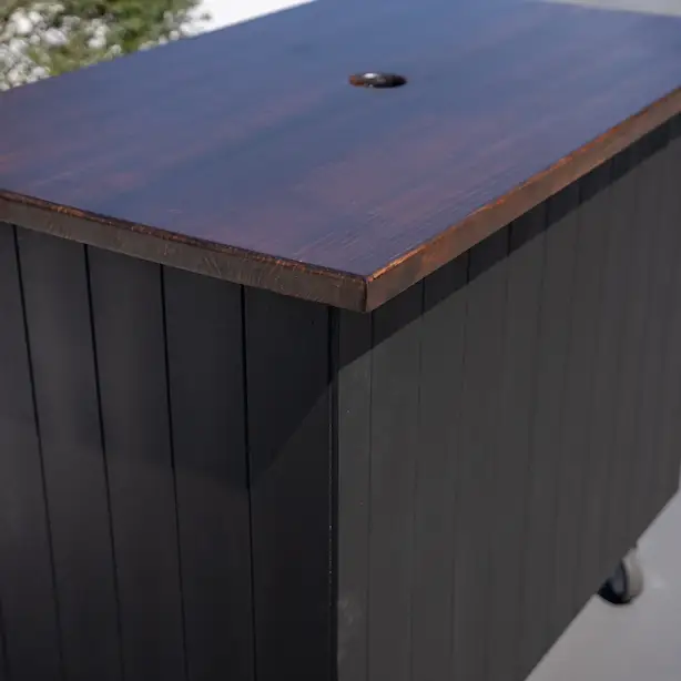 Provincial Coffee Cart (Black & Dark Wood) - Image 3