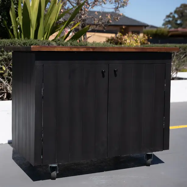 Provincial Coffee Cart (Black & Dark Wood) - Image 4